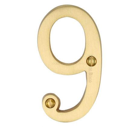 Heritage C1560 Satin Brass 76mm (3in) Door Numbers