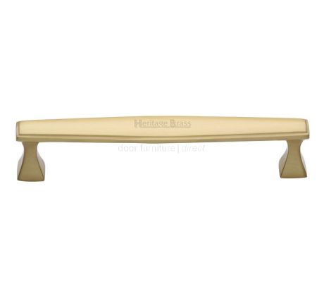 Heritage C0334 Satin Brass Art Deco Cabinet Handle 203mm