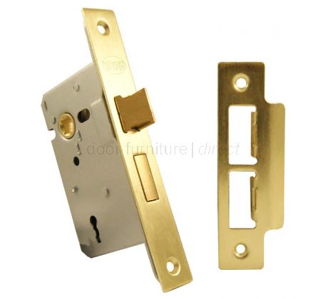 York 3 Lever Mortice Sashlock 2.5in (65mm) Satin Brass