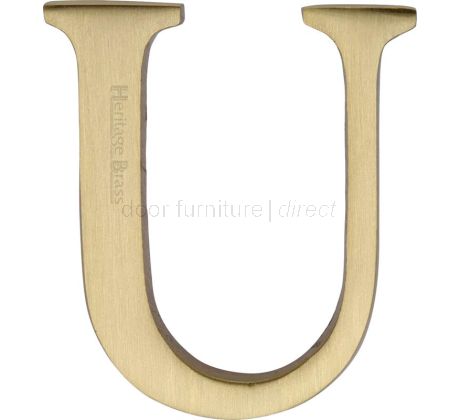Satin Brass C1565 Concealed Fix Front Door Letters A-Z 51mm
