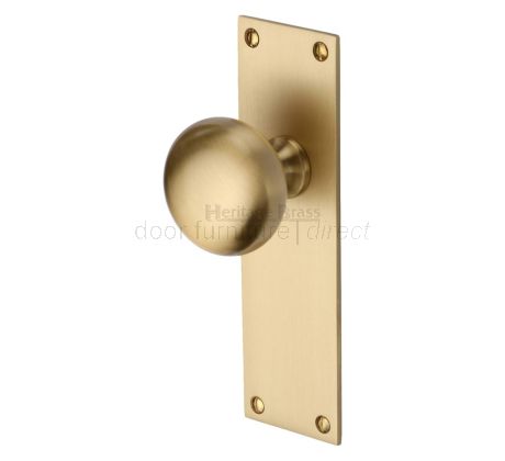 Heritage BAL8510 Balmoral Satin Brass Knob on Latch Plate