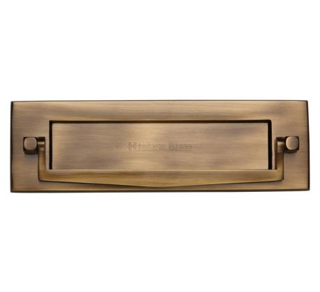 Heritage V830 Antique Brass Postal Knocker Letter Box 254x79mm