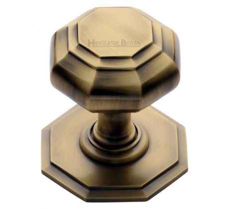 Heritage V890 Antique Brass Octagonal Centre Door Knob 3in