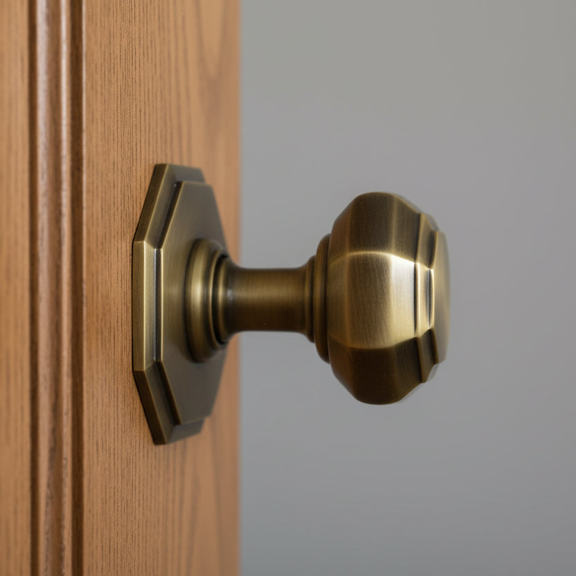 Heritage V890 Antique Brass Octagonal Centre Door Knob 3in