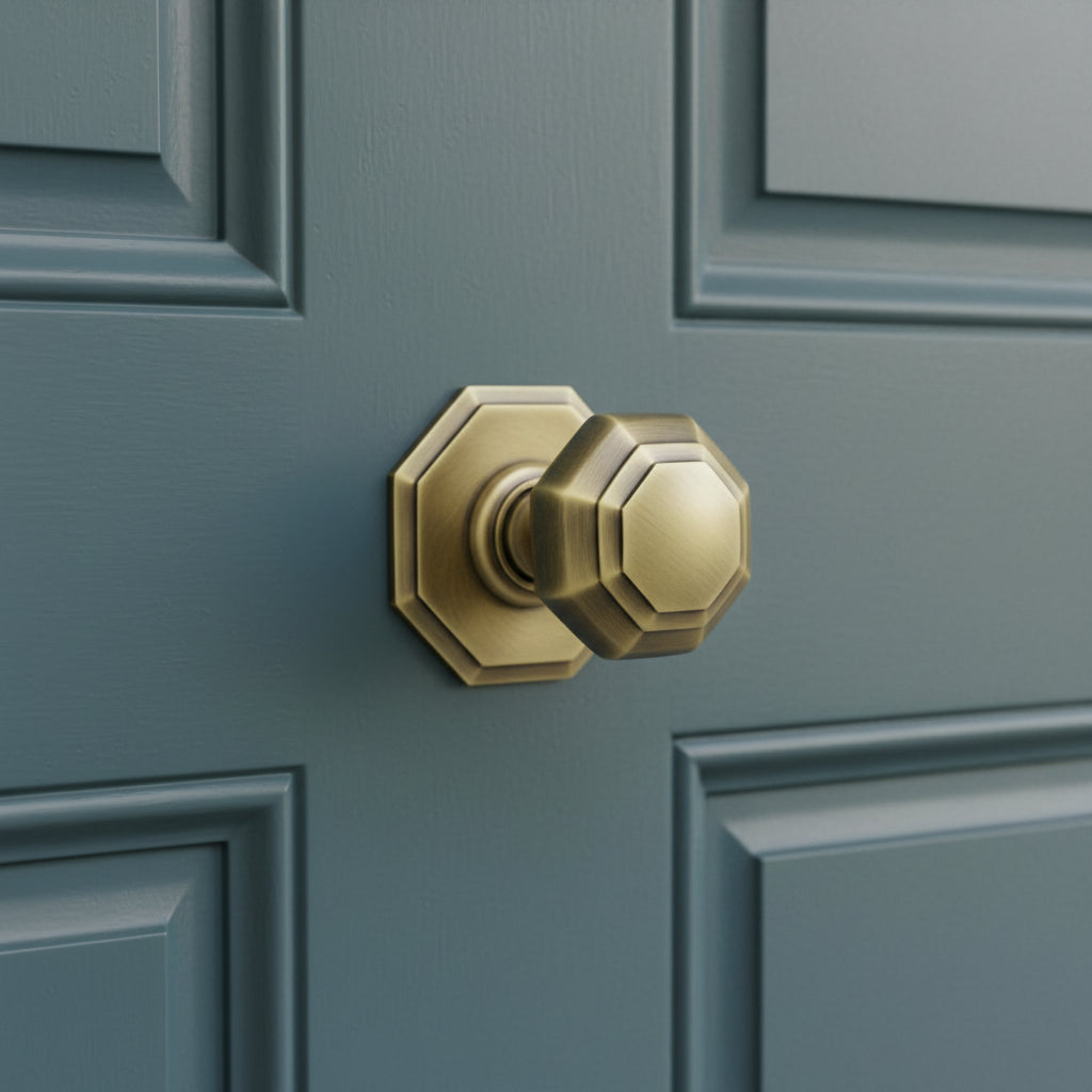 Heritage V890 Antique Brass Octagonal Centre Door Knob 3in