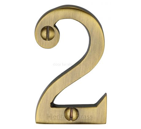 Antique Brass Screw Fix Door Numbers 0-9 51mm (2in) C1567