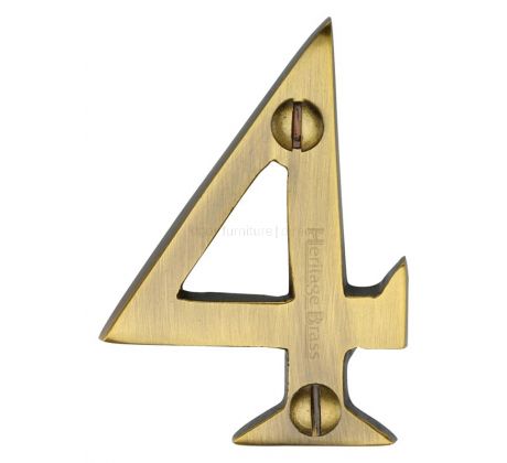 Antique Brass Screw Fix Door Numbers 0-9 51mm (2in) C1567