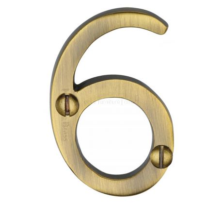 Antique Brass Screw Fix Door Numbers 0-9 51mm (2in) C1567