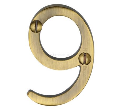 Antique Brass Screw Fix Door Numbers 0-9 51mm (2in) C1567
