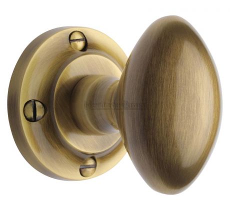 Heritage V960 Antique Brass Suffolk Oval Mortice Knobs