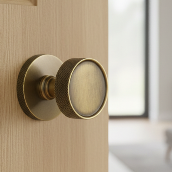 Heritage OWN5490 Owen Antique Brass Door Knob Set