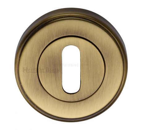 Heritage V5000 Antique Brass Key Escutcheon 50mm