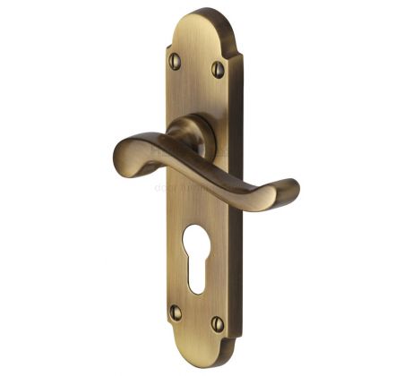 Heritage S607 Antique Brass Savoy Euro Door Handles