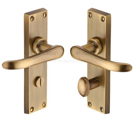 Heritage V730 Antique Brass Windsor Bathroom Handles
