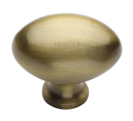 Heritage C114 Antique Brass Oval Cabinet Knobs