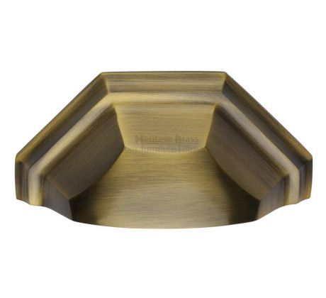 Heritage C2768 Antique Brass Shaped Drawer Pull 104mm