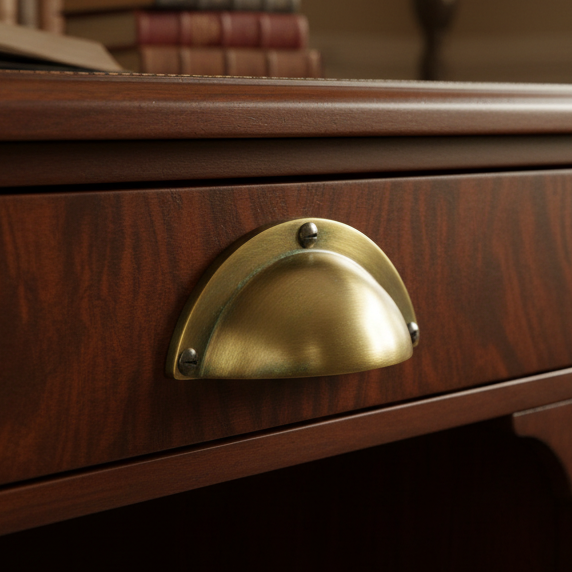 Heritage C1700 Antique Brass Hooded Drawer Pull