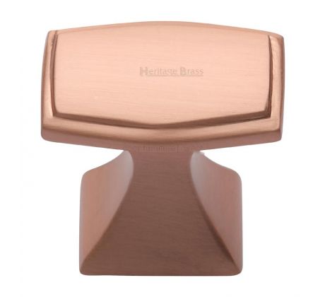 Heritage C0333 Satin Rose Gold Art Deco Cabinet Knob 32mm