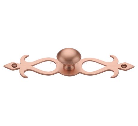 Heritage C3072 Satin Rose Gold Oval Cabinet Knob on Plate