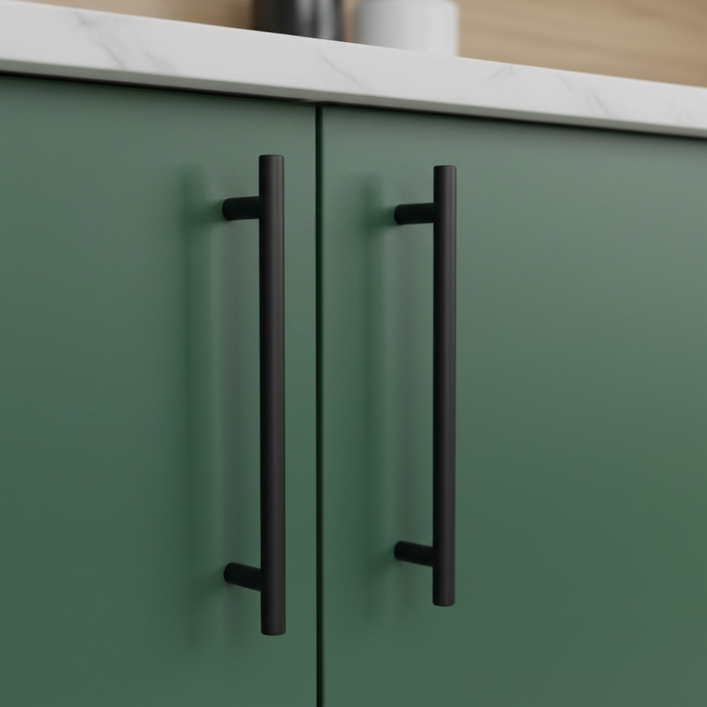 Heritage Matt Black T Bar Cabinet Handle C0361