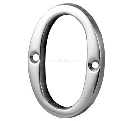 Screw Fix Polished Chrome Front Door Numbers 0-9 2in (51mm)