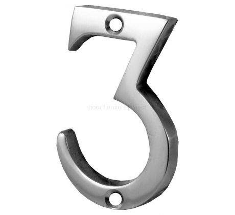 Screw Fix Polished Chrome Front Door Numbers 0-9 2in (51mm)