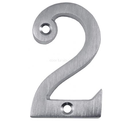 Satin Chrome Screw Fixed Front Door Numbers 0-9 51mm C1567