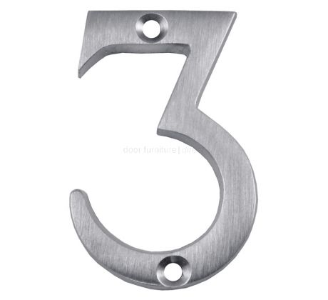 Satin Chrome Screw Fixed Front Door Numbers 0-9 51mm C1567
