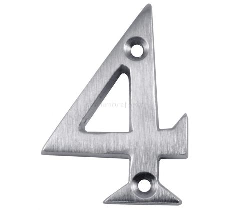 Satin Chrome Screw Fixed Front Door Numbers 0-9 51mm C1567