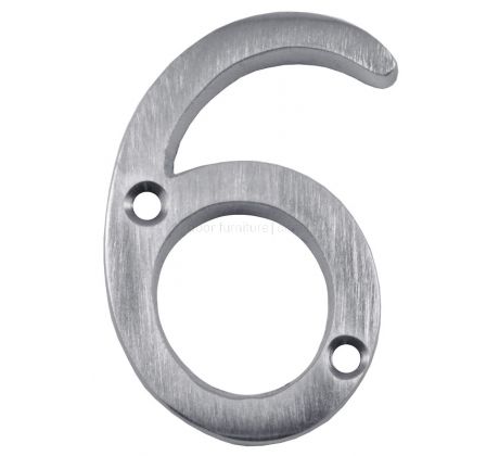 Satin Chrome Screw Fixed Front Door Numbers 0-9 51mm C1567