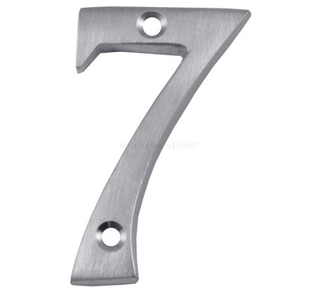 Satin Chrome Screw Fixed Front Door Numbers 0-9 51mm C1567