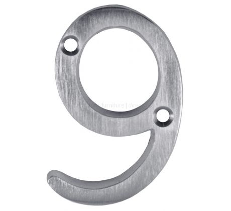 Satin Chrome Screw Fixed Front Door Numbers 0-9 51mm C1567