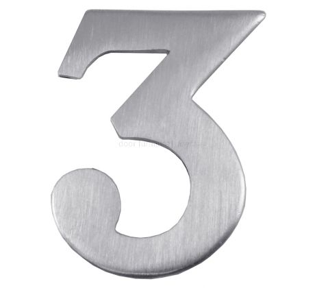 Satin Chrome Self Adhesive Door Numbers 0-9 (51mm) C1568