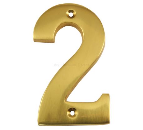 Polished Brass  Face Fixed Front Door Numbers 0-9 3in (76mm) C1566