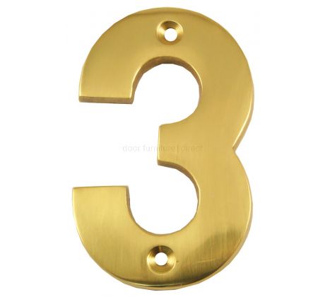 Polished Brass  Face Fixed Front Door Numbers 0-9 3in (76mm) C1566
