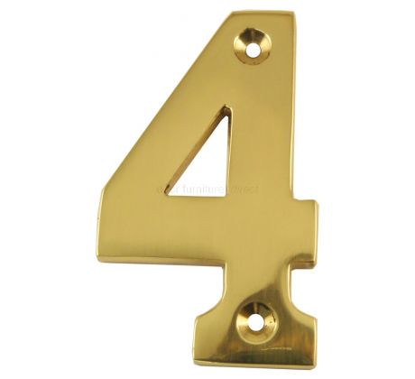 Polished Brass  Face Fixed Front Door Numbers 0-9 3in (76mm) C1566