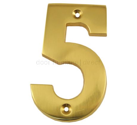 Polished Brass  Face Fixed Front Door Numbers 0-9 3in (76mm) C1566