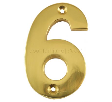 Polished Brass  Face Fixed Front Door Numbers 0-9 3in (76mm) C1566