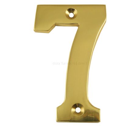Polished Brass  Face Fixed Front Door Numbers 0-9 3in (76mm) C1566