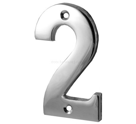 Polished Chrome Surface Fixed Front Door Numbers 0-9 76mm C1566