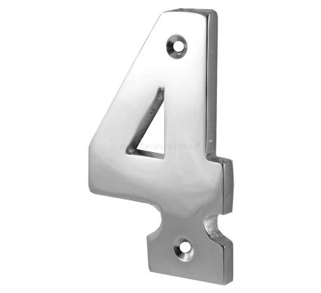 Polished Chrome Surface Fixed Front Door Numbers 0-9 76mm C1566