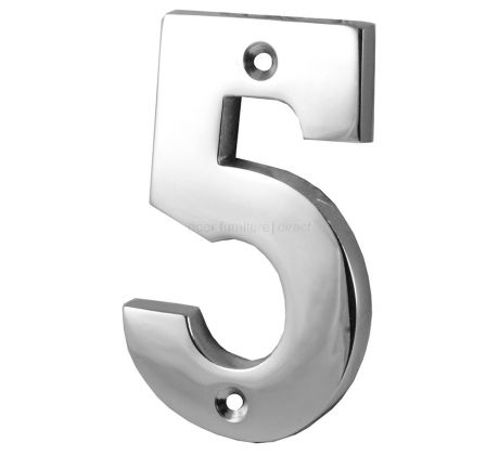 Polished Chrome Surface Fixed Front Door Numbers 0-9 76mm C1566