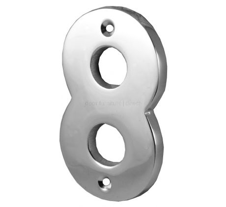 Polished Chrome Surface Fixed Front Door Numbers 0-9 76mm C1566