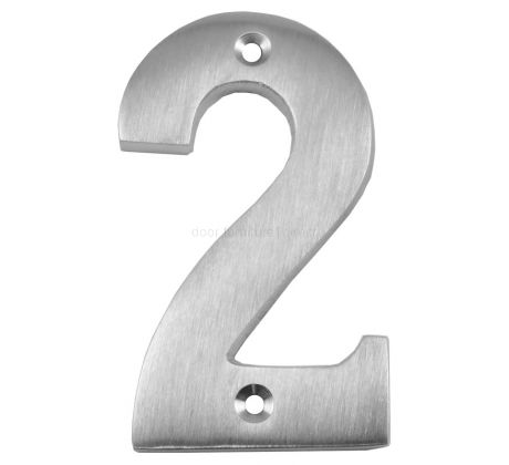 Satin Chrome Surface Fixed Front Door Numbers 0-9 76mm C1566