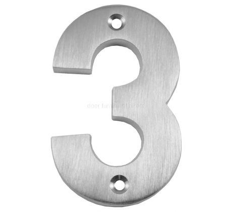 Satin Chrome Surface Fixed Front Door Numbers 0-9 76mm C1566
