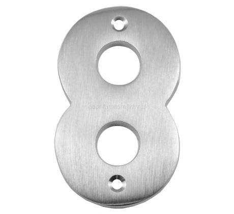 Satin Chrome Surface Fixed Front Door Numbers 0-9 76mm C1566
