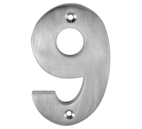 Satin Chrome Surface Fixed Front Door Numbers 0-9 76mm C1566