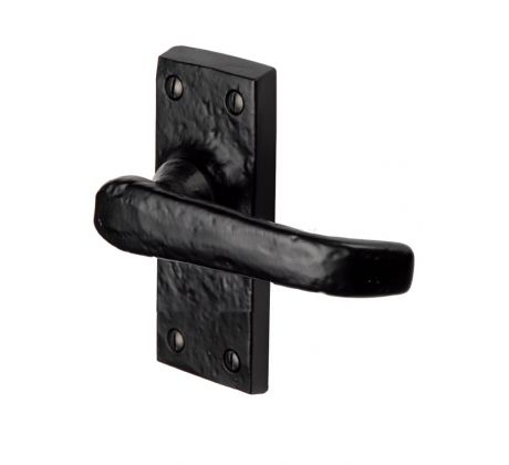 Tudor Windsor Black Antique Iron Straight Lever Latch Door Handles