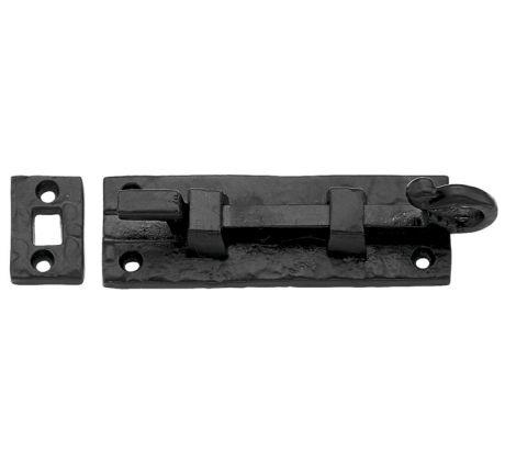 Black Antique Iron Tudor Cranked Door Bolt 102mm
