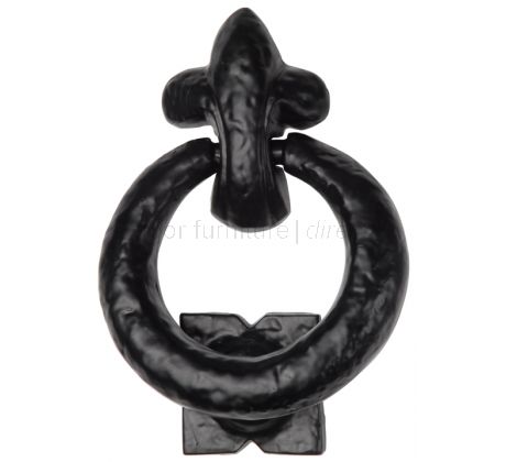Black Antique Iron Tudor Ring Front Door Knocker 127mm